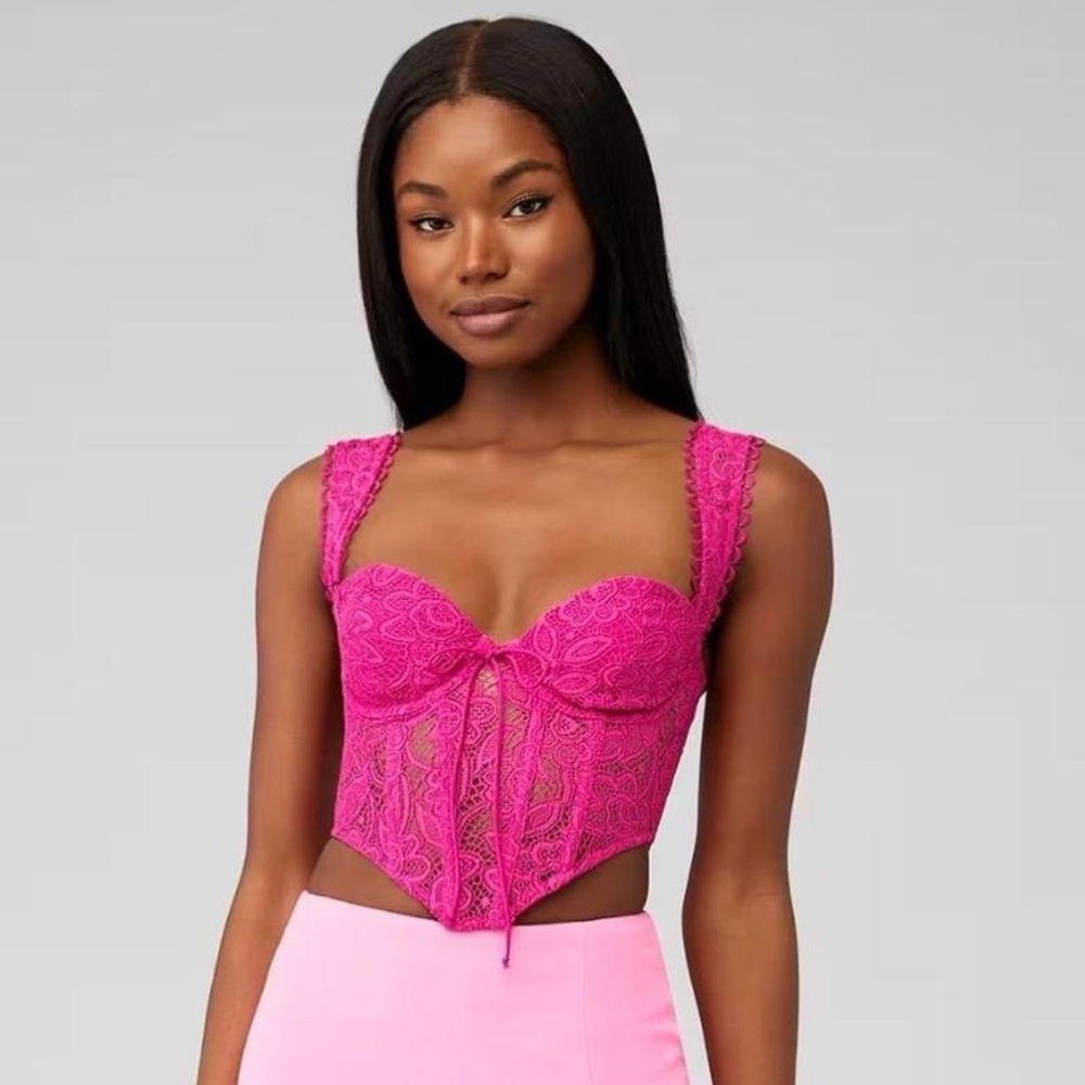 For Love and Lemons Sammie Crop Top in Pink Size Xsmall